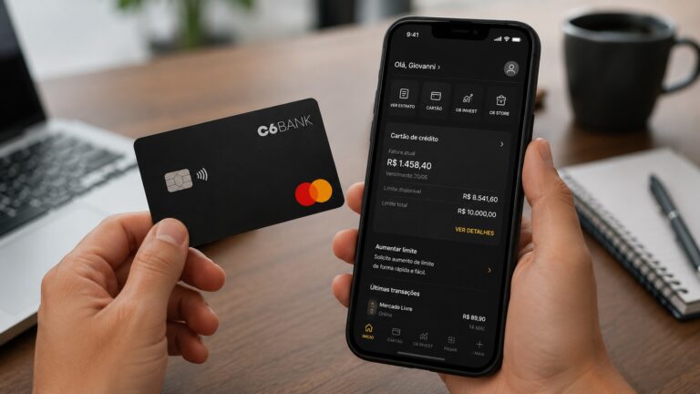 Cartão de crédito do C6 Bank-como conseguir aprovação e aumentar limite