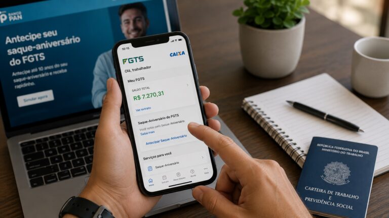 Como antecipar o saque-aniversário do FGTS pela Caixa e Banco PAN