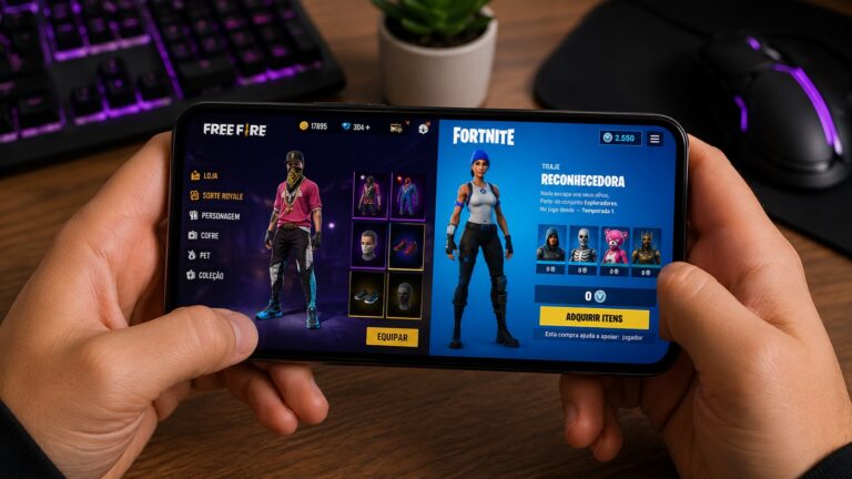 Como conseguir skins grátis no Free Fire e Fortnite com segurança